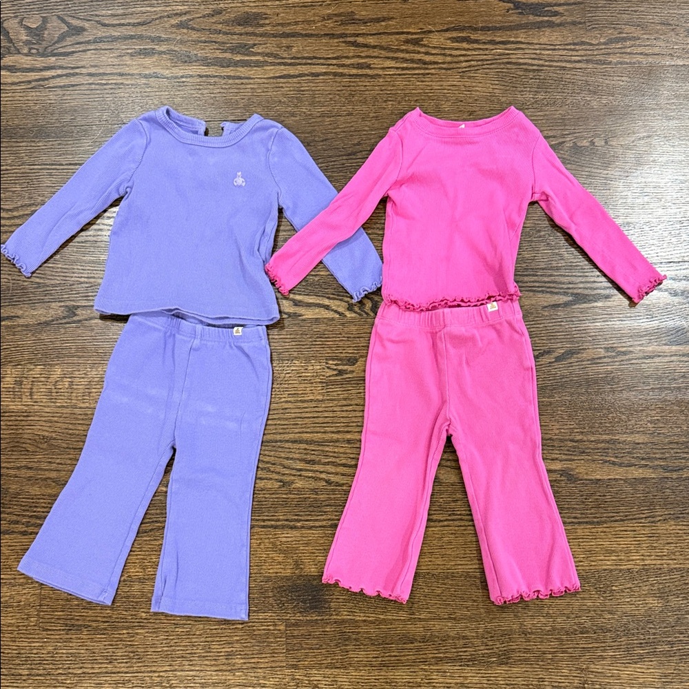 Two Gap Outfits for Girls Pink and Purple 12-18 Months